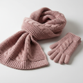 Dusty Rose Scarf & Gloves